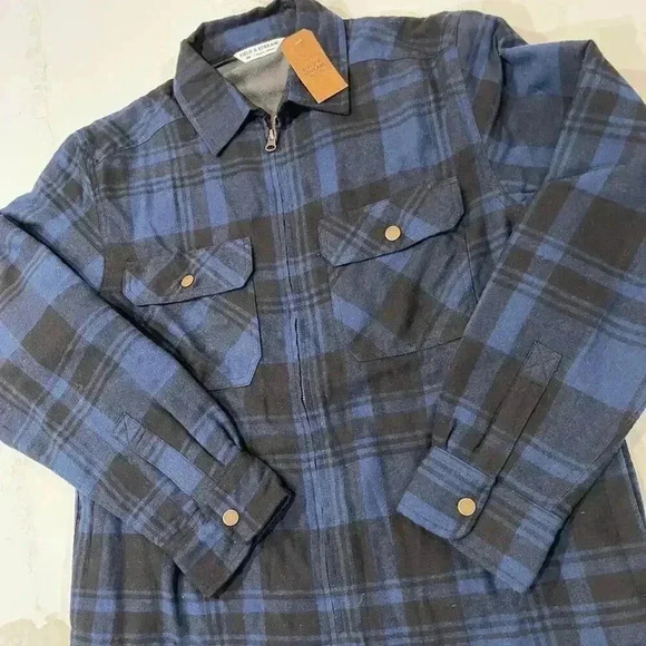 Field & Stream NWT Jacket Flannel Sherpa Fleece Lined FullZip Outerwear Mens S/M - Picture 2 of 6